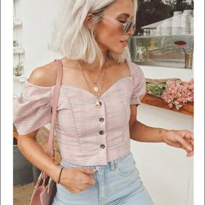 NWOT Pink Plaid Top